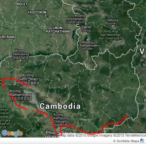 Cambodia by bike map